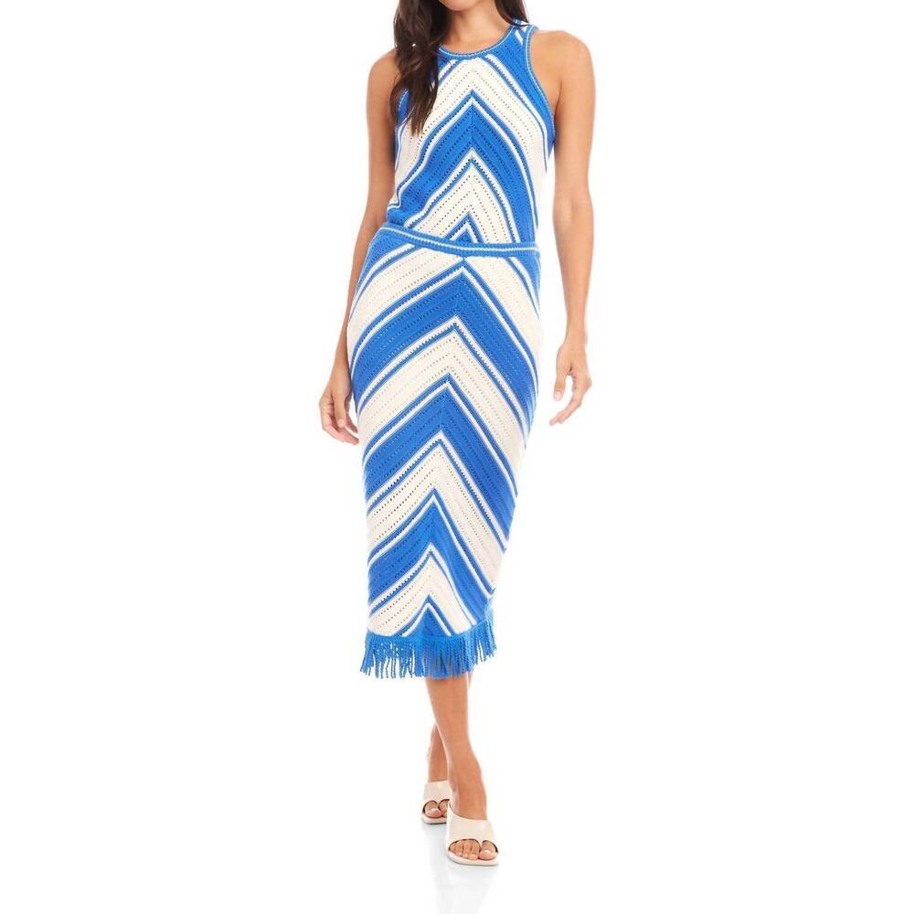 NEW FIFTEEN TWENTY amber crochet skirt in blue